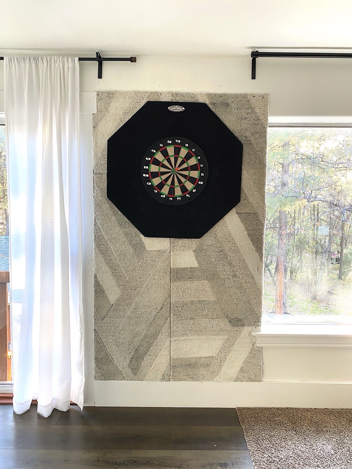 Dartboard in the game room at Parkway Lodge